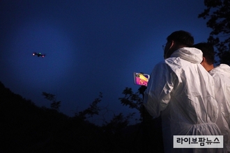 드론 활용 야생멧돼지 탐색…ASF 남하 막는다