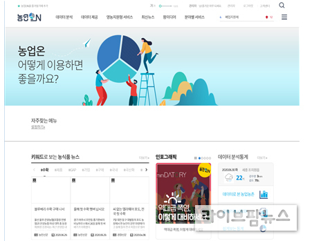 농업ON 홈페이지 메인화면
