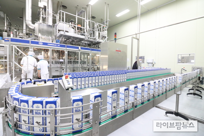 서울F&B 아셉틱 무균충전 생산 설비 사진.