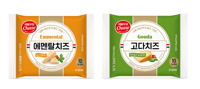 정통 유럽치즈 맛을 구현한 신제품 ‘에멘탈치즈’, ‘고다치즈’.