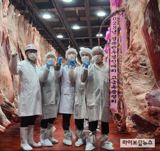 ‘2023년도 경상북도 한우경진대회’의 한우 고급육 품평회에 거세우 33두가 출품돼 고령군의 이춘언 농가 출품우가 최우수상을 수상했다.