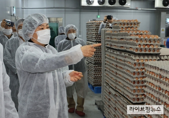 송미령 농림축산식품부 장관은 23일 오전 10시, 경기 포천시에 소재한 지능형 산란계 농장을 방문해 축산스마트팜 운영 현황과 세부성과 등을 점검하고 우수사례 확산 방안을 논의했다.