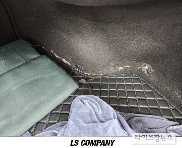 자동차 누수로 인해 차량 실내 곳곳 곰팡이 번식된 모습. 사진제공= LS COMPANY