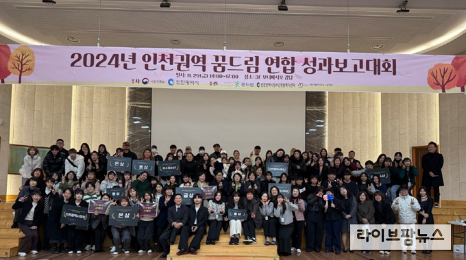 인천권역 꿈드림 연합 성과보고대회 기념촬영 모습.(사진=인천시)
