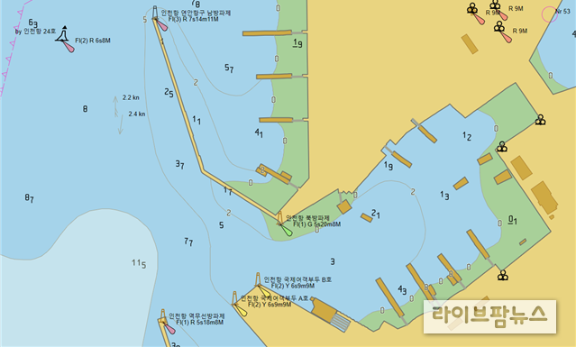 인천항연안부두방파제등대 예정 위치도.(사진=인천지방해양수산청)
