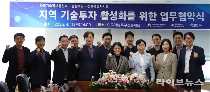 지역 기술투자 활성화를 위한 업무 협약식 기념촬영 모습.(사진=전북특별자치도)