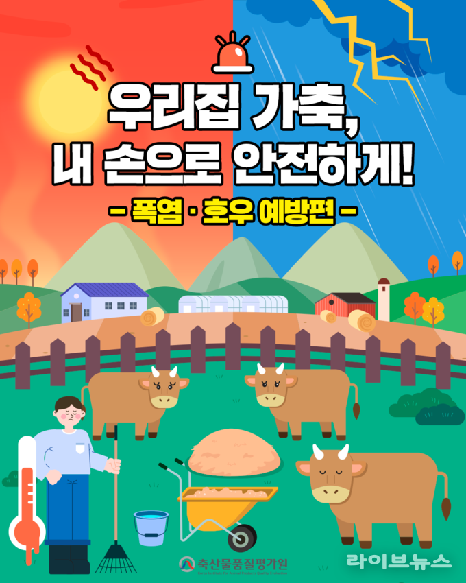 축산물품질평가원의 ‘가축 재해예방 정보 제공 서비스’를 홍보하는 카드뉴스.