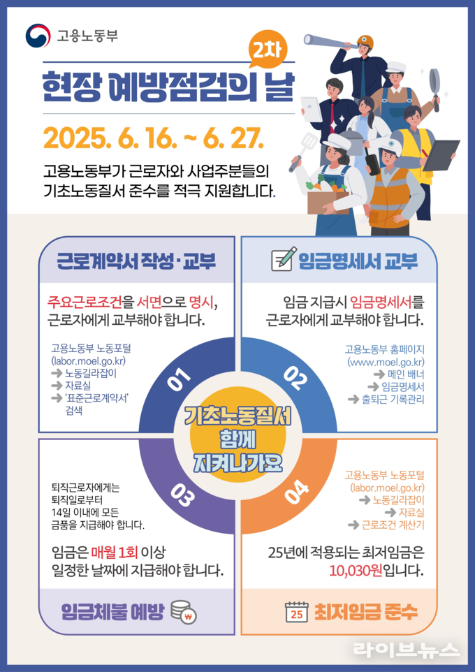 올해 제2차 현장 예방점검의 날 관련 이미지.(사진=고용노동부 인천북부지청)