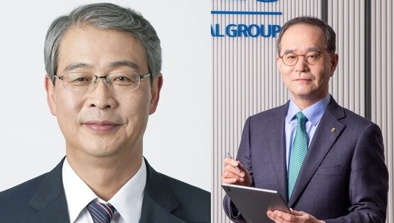 사진 왼쪽부터 임종룡 우리금융그룹 회장. 이찬우 농협금융지주 회장