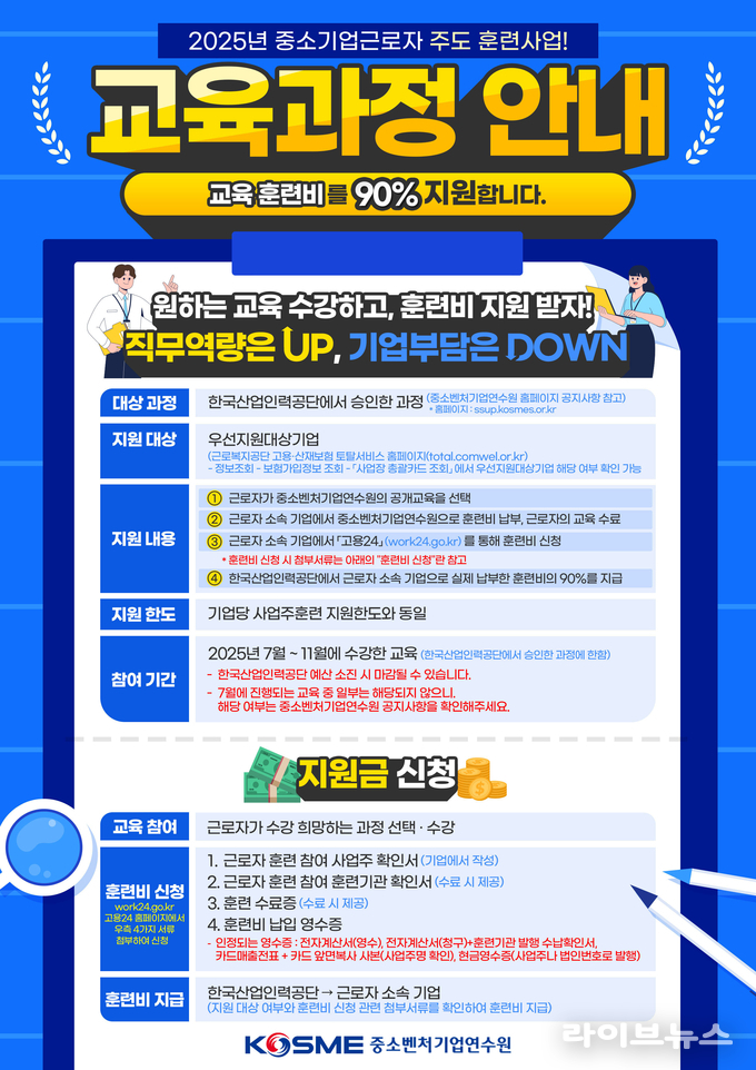올해 중소기업 근로자 주도 훈련사업 홍보 포스터.(사진=중소벤처기업연수원)