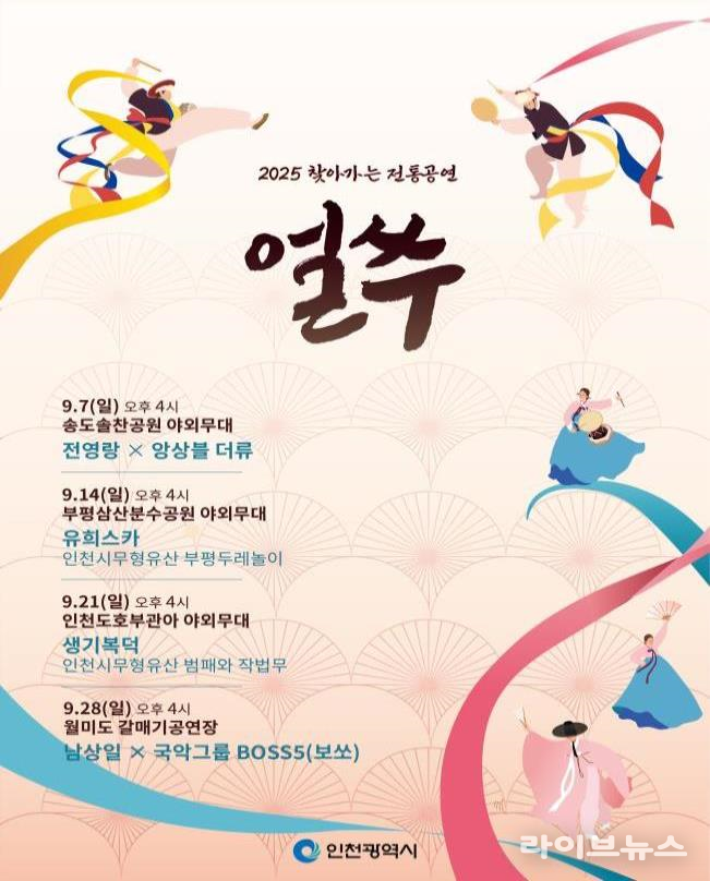 올해 하반기 찾아가는 전통공연 얼쑤 홍보 포스터.(사진=인천시)