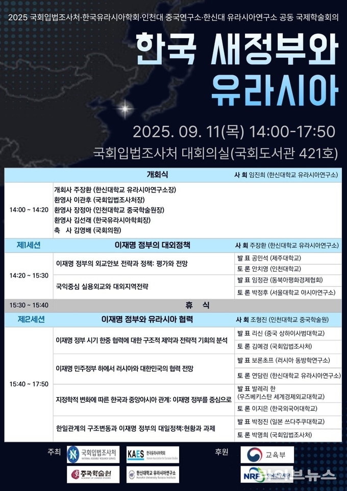 한국 새정부와 유라시아 국제학술회의 포스터.(사진=인천대학교)