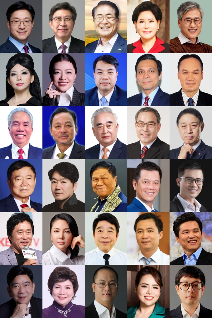 (첫째줄)박봉규 KCS 이사장/박형준 부산광역시장, 장태평 대통령소속 농어업농어촌특별위원장(전 농림수산부 장관), 신현옥 시온세계선교교회 당회장 겸 (복)사랑나눔 이사장, 김진용 제7대 인천경제자유구역청장(둘째줄)응웬 퀸 누(Nguyen Quynh Nhu) 퀸파리스(Quynh Paris) 의장, 쯔엉 리 호앙 피(Truong Ly Hoang Phi) 호치민청년기업가협회(YBA) 부회장 겸 Innoex 조직위원장, 맥 꾸옥안(Mac Quoc Anh) 베트남조국전선중앙위원 겸 베트남기업문화협회 부회장, 피르다우즈 오스만(Firdauz Othman) 주호치민 말레이시아 총영사, 폰시 바운믹사이(Phonesy Bounmixay) 라오스 총영사 (셋째줄)레반 민(Le Van Minh) 남송띠엔(Nam Song Tien) 그룹 회장, 팜 반 쯔림(Pham Van Triem) 호치민 중소기업협회 회장/손종현 전국협동조합협회 회장/이영준 AAC 기획위원장 겸 아트리안 회장, 이광수 AAC집행위원장 겸 IAA 세계회장(넷째줄)도안후 뚜안(DOAN Huu Thuan) 붕따우 HODECO그룹 회장, 하태석 스케일아키텍쳐 대표/차비스(Chavis)태국 비엣손(Vietson)그룹 회장, 응웬 꾸옥 바오(Nguyen Quoc Bao) 베트남부동산클럽 회장/쟌딩뚱(Tran Dinh Tung) 베트남토목기술자협회(VSCE) 회장(다섯째줄)신창석 KBS 감독, 박리디아 배우 겸 연세대 영화학 교수, 람치띠엔 Today TV 회장, 도탄 하이(Do Thanh:Hai) VTV 감독, 곽정환 시퀀스원 대표 겸 영화감독(여섯째줄)웬 쯔엉 선(Nguyen Truong Sun) 베트남광고협회 회장, 리띠 마이(Ly Thi Mai) 호치민글로벌여성리더협회 고문, 팜민 또안(Pham Minh Toan) 타임그룹 및 비엣페스트 회장, 응웬 뚜이레 뚜이(Nguyen Thuy Le Thuy) 베트남관광 홍보대사, 응웬 비엣 록(Nguyen Viet Loc) '베트남여행' 편집장 