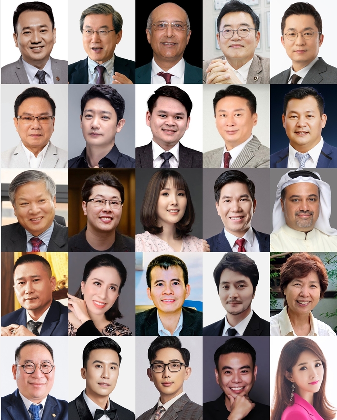 (첫째줄)레치통(Le Tri Thong) YBA 회장 겸 PNJ그룹 부회장, 주영섭 서울대 특임교수(전 중소기업청 청장),타히르 마흐무드(Tahir Mahmood) KRNL Labs 설립자, 전 마이크로소프트 CTO/최수혁 심버스랩스 회장,김상민 부산디지탈자산거래소 대표(둘째줄)피터호아 응웬(Peter Hoa Nguyen) Veron그룹 회장, 이지훈 부산디지탈자산거래소 본부장, 응웬 비엣 쯔엉(Nguyen Viet Truong) 제네티카(Genetica) 사업개발이사, 고태욱 K-SMART 대표, 쨘 득 딘(Tran Duc Thinh) 베트남경제무역개발컨설팅센터(VICENDETI) 부소장(셋째줄)권기룡 글로벌핀테크진흥센터 이사장,호앙녹자롱(Hoang Ngoc Gia Long) kw Vietnam 회장, 린 호앙(Lynn Hoang) 바이낸스 동남아시아 헤드,호앙 딘 쩡(Hoang Dinh Trong) PDCA 회장/압둘아지즈 캄바르(Abdulaziz Qambar) UAE 핌팩트(Fimpact)그룹 회장(넷째줄)응웬 반 꾸이(Nguyen Van Quy) 갈락틱홀딩스(GALACTIC Holdings) 회장, 응오 띠 홍(Ngo Thi Hong) 반랑대학교 스타트업 인스트럭터,응웬 티엔 남(Nguyen Tien Nam) 키바홈즈(Kiba Homes) 창립자겸 대표, 이성민 GRC홀딩스 부회장,이영옥 진주쉘 대표 (다섯째줄),스티브 부이(Steve Bui) 델타E&C 회장/레 비엣(Le Viet)글로벌 E&M 대표, 훈민 호아(Huynh Minh Hoa) 비엣미션 (Vietmission) 대표/짠캉 두이(Tran Khang Duy) Odys Hotel 회장, 박세정 아나운서